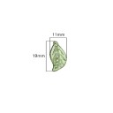 100 Stück Acrylperlen 11 x 19 mm Mini grüne Blätter Dekorative Elemente zur Herstellung von Halsketten, Armbändern und Ohrringen für natürliche Schmuckstücke 2