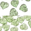 100 Stück Acrylperlen 15 × 14 mm Mini grüne Blätter Dekorative Verzierungen zur Herstellung von Halsketten, Ohrringen und Armbändern für originellen 1