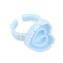 100 unidades de anillos de plástico para pegamento en forma de corazón 2,3 x 1,3 cm Soportes desechables para pestañas y pigmentos Vaso en forma de abanico Herramientas para pestañas 4