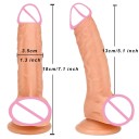 Realistisk konstgjord dildo med sugkopp 18 x 3,5 cm ådring vattentät mycket flexibel diskret förpackning 3