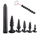 Set med 7 erotiska leksaker, vibrator, buttplugs, analbollar, silikon för honom och henne i diskret förpackning 1