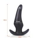 Svart buttplug av mjuk silikon, storlek L, 6,3 cm, ergonomisk form, diskret förpackning 3