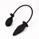Silikon uppblåsbar buttplug 10,7 cm med pump, flexibelt, böjligt material, enkel storleksjustering, diskret förpackning 1