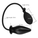 Silikon uppblåsbar buttplug 10,7 cm med pump, flexibelt, böjligt material, enkel storleksjustering, diskret förpackning 2