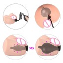 Silikon uppblåsbar buttplug 10,7 cm med pump, flexibelt, böjligt material, enkel storleksjustering, diskret förpackning 3