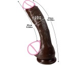 Realistisk silikondildo med sugkopp storlek XXL mjuk medicinsk silikon naturlig mörk färg detaljerad bearbetning diskret förpackning 6