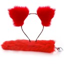 Metall butt plug med färgglad fox tail och pannband med öron slät yta ergonomisk design diskret förpackning 3