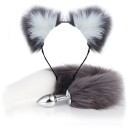 Metall butt plug med färgglad fox tail och pannband med öron slät yta ergonomisk design diskret förpackning 5