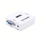 VGA till HDMI-konverterare för att ansluta dator till TV eller projektor Ljudingång 3,5 mm jack Strömförsörjning via USB Upplösning upp till 1080p 2