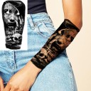 Tillfällig vattentät tatuering 11,5 x 21 cm Mörka grova motiv Realistisk design Håller upp till 15 dagar Enkel applicering Kroppstatuering 2