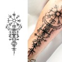 Tillfällig vattentät tatuering 18 x 8 cm Gamla symboler Historiska motiv Självhäftande tatuering Håller upp till 15 dagar Mystisk kroppsdekoration 3