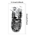 Tillfälligt vattentåligt tatuering 21 x 11,4 cm Motiv varg skog björn måne Klistermärke tatuering Stiligt kroppssmycke Vild natur 3