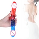 Dubbelsidig realistisk gummifärgad dildo storlek S för kvinnor och par vattentät flexibel design för intensiv njutning diskret förpackning 6
