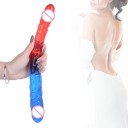 Dubbelsidig realistisk gummifärgad dildo storlek M för kvinnor och par vattentät flexibel design för intensiv njutning diskret förpackning 5