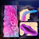 Silikondildo 33 cm med sugkopp realistisk bläckfisk tentakel detaljerad ådermassage sugkoppar flexibelt material diskret förpackning 3
