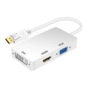3-i-1 DisplayPort hane till HDMI VGA DVI hona Adapter Converter Videoutgång 1080p för bildskärm, projektor och grafikkort 3