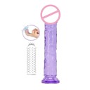 Dildo 21 x 4,5 cm med realistisk ådror och sugkopp + fingerhylsa med utsprång för vaginal och anal njutning, diskret förpackning 3