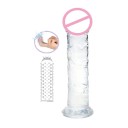 Dildo 21 x 4,5 cm med realistisk ådror och sugkopp + fingerhylsa med utsprång för vaginal och anal njutning, diskret förpackning 5