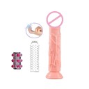 Dildo 23,5 x 4,8 cm med realistisk ådror och sugkopp + 2 fingerhylsor med utsprång för vaginal och anal njutning, diskret förpackning 4