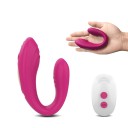 U-formad silikonvibrator för dubbel stimulering, fjärrkontroll, USB-laddning Diskret förpackning 1