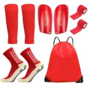 Set med 5 fotbollsträningsset för män och kvinnor, höga strumpor 39-45 EUR, benskydd, bandage, fotskydd, väska 4