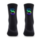 Professionelle schwarze Unisex-Sportsocken EU 39-46 reflektierend Radfahren Outdoor atmungsaktiv Nylon Kniestrümpfe 6