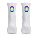 Professionella vita kompressionssportstrumpor unisex EU 39-46 reflekterande andas cykling utomhus nylon knähöga 1