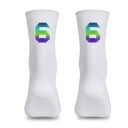 Professionella vita kompressionssportstrumpor unisex EU 39-46 reflekterande andas cykling utomhus nylon knähöga 7