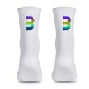 Professionella vita kompressionssportstrumpor unisex EU 39-46 reflekterande andas cykling utomhus nylon knähöga 11