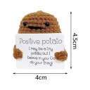 Virkad potatis 4 x 4,5 cm med en uppmuntrande inskription Handgjord talisman för positiv energi Antistressdekoration Originalpresent 2