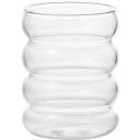 Sticlă ondulată 350 ml Sticlă transparentă cu curbe 10 x 7,3 cm Pahar elegant pentru apă, cafea, cocktail-uri și deserturi 1
