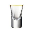 Set med 15 ml snapsglas med guldpläterad kant 6 st. Shotglas för sprit Eleganta miniglas för sprit Sprit, likör, vodka 1