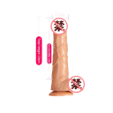 Silikondildo storlek L med realistisk form, framträdande huvud, testiklar och en stark sugkopp för handsfree-användning, Diskret förpackning 3