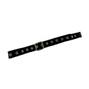 Perforerat svart canvasbälte 105 x 3,2 cm Unisex med metallspänne Justerbart textilbälte Modeaccessoar Byxor Jeans Shorts 1