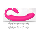 Rosa U-formad vibrator med värme, 10 vibrationslägen, dubbel stimulering, magnetisk USB-laddning, vattentät, Diskret förpackning 4