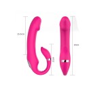 Rosa U-formad vibrator med värme, 10 vibrationslägen, dubbel stimulering, magnetisk USB-laddning, vattentät, Diskret förpackning 7