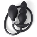Silikon uppblåsbar buttplug 13 cm i form av 3 bollar med pump, flexibelt, böjligt material, enkel storleksjustering, diskret förpackning 1