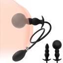 Silikon uppblåsbar buttplug 13 cm i form av 3 bollar med pump, flexibelt, böjligt material, enkel storleksjustering, diskret förpackning 6