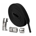 No Tie Skosnören Med Lås 100cm Elastiska Sport Skosnören Med Metall Spänne Löparskor Fitness Skor Barn Skor 1