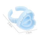 100pcs Heart-Shaped Plastic Glue Rings 2.3 x 1.3 cm Disposable Holders for Lashes and Pigments Fan Cup Tools for Lashes 5