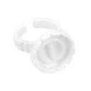 100pcs Plastic Glue Rings Round Shape 2.3 x 1.5 cm Disposable Holders for Eyelashes Tattoo Pigment Fan Cups Cosmetic Tools 2