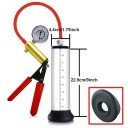 22,9x4,4cm penisvakuumpump med tryckmätare, utbytbar cylinder och handspakspump, diskret förpackning 2
