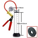 30,5x4,4cm penisvakuumpump med tryckmätare, utbytbar cylinder och handspakspump, diskret förpackning 2