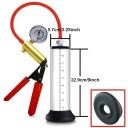 22,9x5,7cm penisvakuumpump med tryckmätare, utbytbar cylinder och handspakspump, diskret förpackning 8