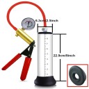 22,9x6,3cm penisvakuumpump med tryckmätare, utbytbar cylinder och handspakspump, diskret förpackning 8