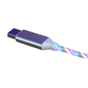 3in1 självlysande snabbladdningskabel USB C + Micro USB + Lightning iPhone + USB A 1,2 m LED-kabel 3A datakabel 6