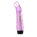 Transparent TPE vibrator 19x4,5 cm med realistisk form och starka vibrationer, batteridriven, diskret förpackning 5