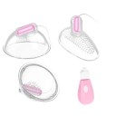 Set med 3 vibrerande sugkoppar med kontroll för bröstvårtor och slida med 10 vibrationslägen och 360° stimuleringsrosa 28 mm diskret förpackning 1