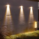 2 st Solar Vägglampor 4 LED Varmvit Vattentät utomhusbelysning för staket och uppfart Solar Lights för uteplats, bakgård 2