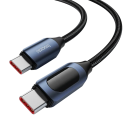 Cablu de încărcare rapidă USB C la USB C 1 m cablu de date 100 W PD 6 A Indicator LED tip C cu două fețe 8